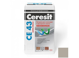 Затирка высокопрочная CERESIT CE43, серая, 25кг - фото