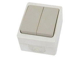Выключатель 2-клавишный, IP54 10А 