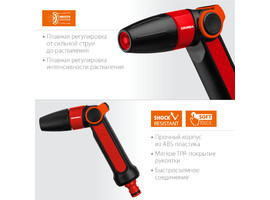 GRINDA N-R, плавная регулировка, пистолет поливочный двухкомпонентный с регулятором напора - фото № 2