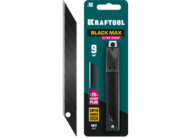 KRAFTOOL BLACK MAX 9 мм лезвия сегментированные, 9 сегментов, 10 шт - фото № 1