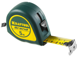 KRAFTOOL GRAND 5м / 25мм рулетка с ударостойким корпусом (ABS) и противоскользящим покрытием - фото № 1