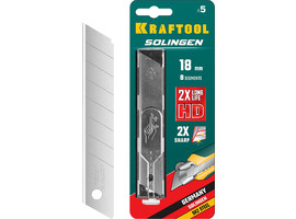 KRAFTOOL SOLINGEN 18 мм лезвия сегментированные, 8 сегментов, 5 шт - фото № 1