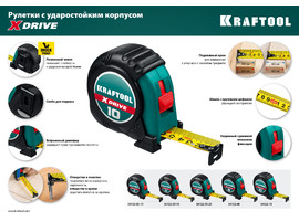 KRAFTOOL X-Drive 8м / 25мм рулетка с ударостойким обрезиненным корпусом - фото № 2