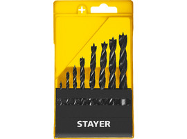 STAYER ″M-type″ 8 шт., 3-4-5-6-7-8-9-10, набор спиральных сверл по дереву - фото