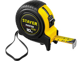 STAYER MASTER 10м / 25мм рулетка в ударостойком обрезиненном корпусе - фото № 1