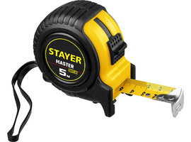 STAYER MASTER 5м / 25мм рулетка в ударостойком обрезиненном корпусе - фото