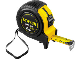 STAYER MASTER 7,5м / 25мм рулетка в ударостойком обрезиненном корпусе - фото № 1