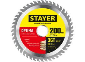 STAYER OPTIMA 200 x 32/30мм 36Т, диск пильный по дереву, оптимальный рез - фото