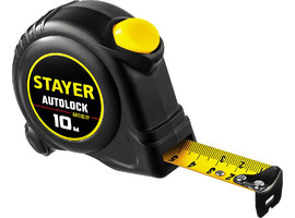 STAYER АutoLock 10м / 25мм рулетка с автостопом - фото № 1