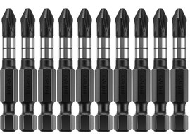 Биты KRAFTOOL Impact Pro, Philips, тип хвостовика E 1/4″, PH2, 50мм, 10шт, в пластиковом боксе - фото № 2