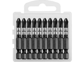 Биты KRAFTOOL Impact Pro, Philips, тип хвостовика E 1/4″, PH2, 50мм, 10шт, в пластиковом боксе - фото № 1