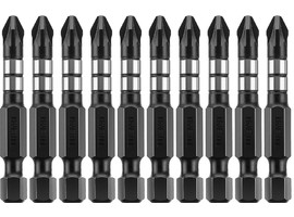 Биты KRAFTOOL Impact Pro, Pozidriv, тип хвостовика E 1/4″, PZ2, 50мм, 10шт, в пластиковом боксе - фото № 2