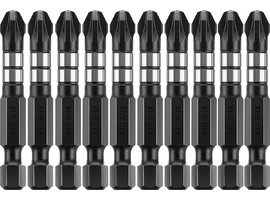 Биты KRAFTOOL Impact Pro, Pozidriv, тип хвостовика E 1/4″, PZ3, 50мм, 10шт, в пластиковом боксе - фото № 2