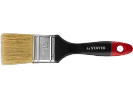 Кисть плоская STAYER ″UNIVERSAL-PROFI″, светлая натуральная щетина, деревянная ручка, 50мм - фото № 2