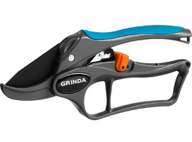 Контактный секатор GRINDA PROLine P-33 200 мм с храповым механизмом с алюминиевыми рукоятками с эфесом - фото