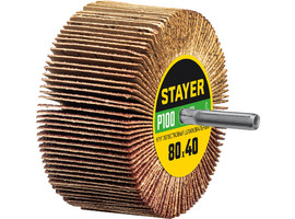 Круг шлифовальный STAYER лепестковый, на шпильке, P100, 80х40 мм - фото