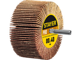 Круг шлифовальный STAYER лепестковый, на шпильке, P80, 80х40 мм - фото