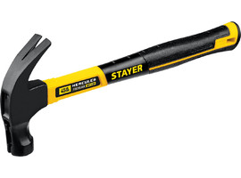 Молоток-гвоздодёр столярный с фиберглассовой рукояткой STAYER Hercules-M 450 г - фото № 1