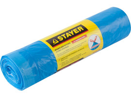 Мусорные мешки Stayer 120л, 10шт, особопрочные, особопрочные с завязками, синие, COMFORT - фото