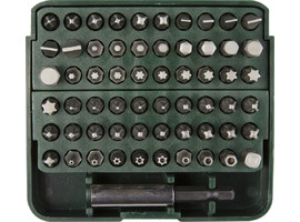 Набор бит ″GRAND-61″ с адаптером, KRAFTOOL 26140-H61, в пластиковом боксе, Cr-V, 61 предмет - фото № 1