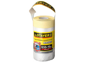 Пленка STAYER ″PROFESSIONAL″ защитная с клейкой лентой ″МАСКЕР″, HDPE, 9мкм, 0,55х15м - фото