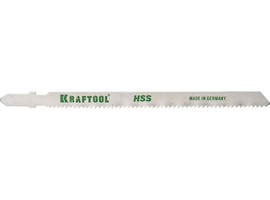 Полотна KRAFTOOL, T318B, для эл/лобзика, HSS, по металлу (2,5-6мм), EU-хвост., шаг 2мм, 110мм, 2шт - фото