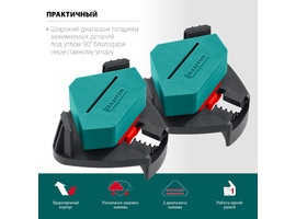 Пружинный угловой зажим KRAFTOOL CCS два диапазона зажима 10-22 / 22-40 мм, 2шт - фото № 2