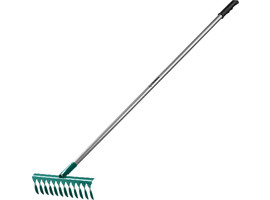 Садовые грабли GRINDA PROLine PR-12T ALU 12 витых зубцов 380 х 95 х 1500 мм алюминиевый черенок - фото