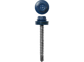 Саморезы СКД кровельные, RAL 5005 синий насыщенный, 60 х 4.8 мм, 200 шт, для деревянной обрешетки, ЗУБР Профессионал - фото № 1