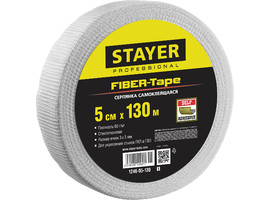 Серпянка самоклеящаяся FIBER-Tape, 5 см х 130м, STAYER Professional 1246-05-130 - фото