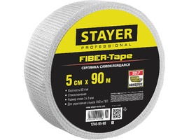 Серпянка самоклеящаяся FIBER-Tape, 5 см х 90м, STAYER Professional 1246-05-90 - фото