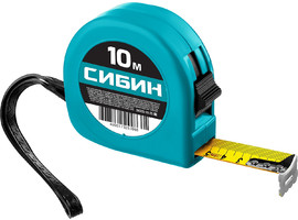 СИБИН 10м / 25мм рулетка в пластиковом корпусе - фото