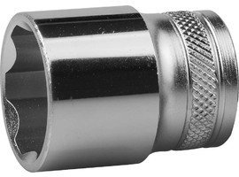 Торцовая головка KRAFTOOL ″INDUSTRIE QUALITAT″, Cr-V, FLANK, хромосатинированная, 1/2″, 22 мм - фото № 1