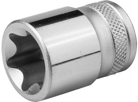 Торцовая головка KRAFTOOL ″INDUSTRIE QUALITAT″, Cr-V, внешний TORX, хромосатинированная, 1/2″, Е 22 - фото