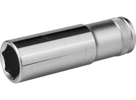 Торцовая головка KRAFTOOL ″INDUSTRIE QUALITAT″, удлиненная, Cr-V, FLANK, хромосатинированная, 1/2″, 17 мм - фото