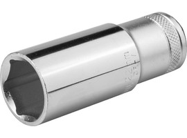 Торцовая головка KRAFTOOL ″INDUSTRIE QUALITAT″, удлиненная, Cr-V, FLANK, хромосатинированная, 1/2″, 22 мм - фото