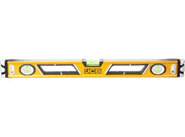 Уровень JCB коробчатый, магнитный, 2 фрезерованные базовые поверхности, 3 ампулы, крашенный, с ручками, 0,5мм/м, 60см - фото № 1