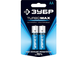 Щелочная батарейка 1.5 В, тип АА, 2 шт, ЗУБР Turbo-MAX - фото № 2