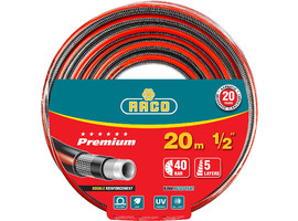 Поливочный шланг RACO PREMIUM 1/2″ 20 м 40 атм пятислойный усиленный двумя слоями армирования - фото