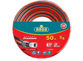 Поливочный шланг RACO PREMIUM 3/4″ 50 м 35 атм пятислойный усиленный двумя слоями армирования - фото