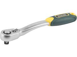 Трещотка для торцовых головок KRAFTOOL ″PRO″, Сr-V сталь, 72 зубца, изогнутая, 1/2″ - фото