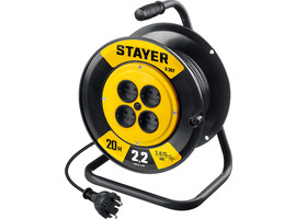 STAYER S 207 ПВС 2х0.75 20м 2200Вт, Удлинитель на катушке (55073-20) - фото