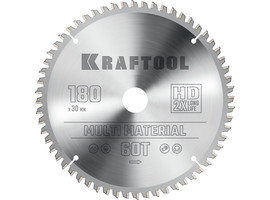 KRAFTOOL Multi Material 180х30мм 60Т, диск пильный по алюминию - фото