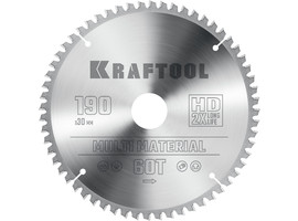 KRAFTOOL Multi Material 190х30мм 60Т, диск пильный по алюминию - фото