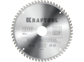 KRAFTOOL Multi Material 200х32мм 60Т, диск пильный по алюминию - фото