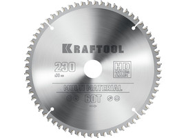 KRAFTOOL Multi Material 230х30мм 64Т, диск пильный по алюминию - фото