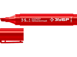 ЗУБР МП-300К 2-5 мм, клиновидный, красный, Перманентный маркер, ПРОФЕССИОНАЛ (06323-3) - фото
