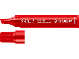ЗУБР МП-1000К 2-10 мм, клиновидный, красный, Перманентный маркер, ПРОФЕССИОНАЛ (06333-3) - фото