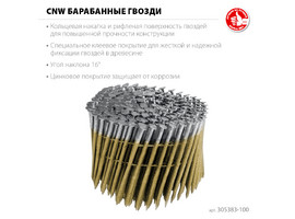 ЗУБР CNW 100 х 3.1 мм, барабанные гвозди рифленые оцинкованные, 2400 шт (305383-100) - фото № 1