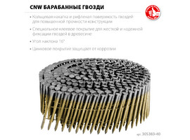 ЗУБР CNW 40 х 2.1 мм, барабанные гвозди рифленые оцинкованные, 12600 шт (305383-40) - фото № 1